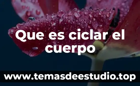 Que es saneamiento de un cuerpo de agua 6 Que es ciclar el cuerpo