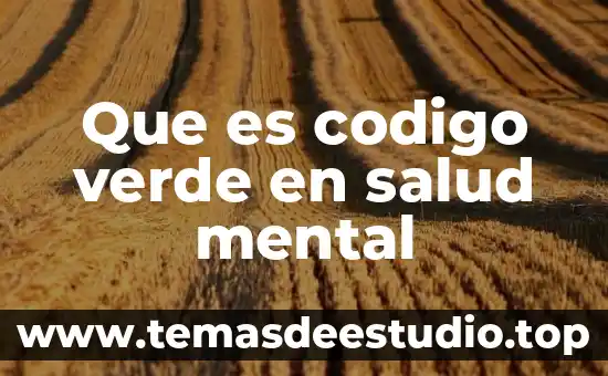 Que es argumento de la salud 5 Que es codigo verde en salud mental