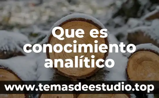 Que es conocimiento analítico
