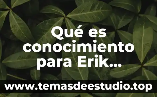 Que es conocimiento intuticvo 7 Qué es conocimiento para Erik Erikson