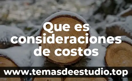 Que es consideraciones de costos