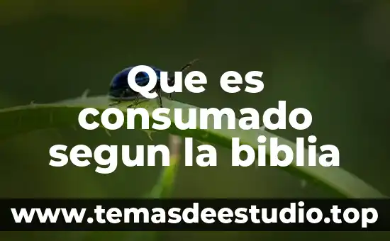 Que es consumado segun la biblia