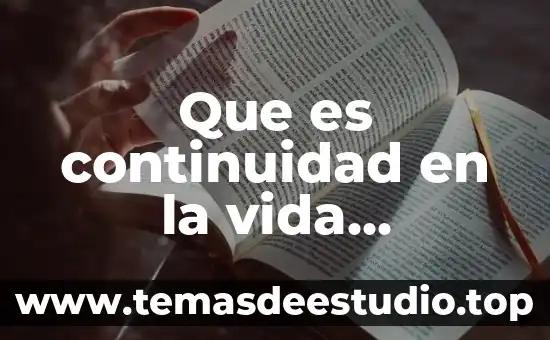 Que es confianza y ejemplo en la vida cotidiana 5 Que es continuidad en la vida cotidiana