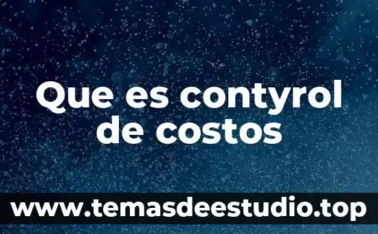 Qué es un watts unidad 4 Que es contyrol de costos