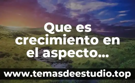 Que es crecimiento en el aspecto economico