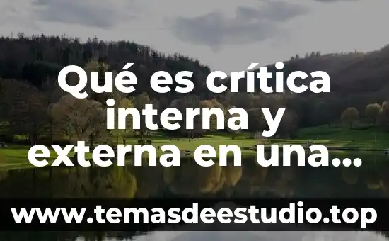 Qué es crítica interna y externa en una investigación