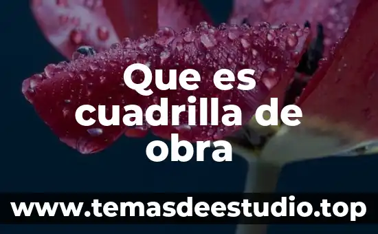 Que es cuadrilla de obra