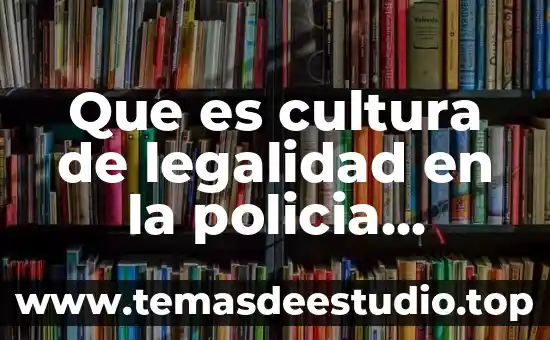 Que es cultura de la legalidad en mexico 4 Que es cultura de legalidad en la policia nacional