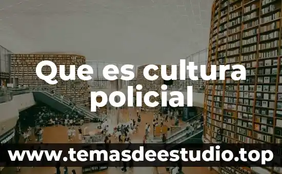 Que es cultura policial