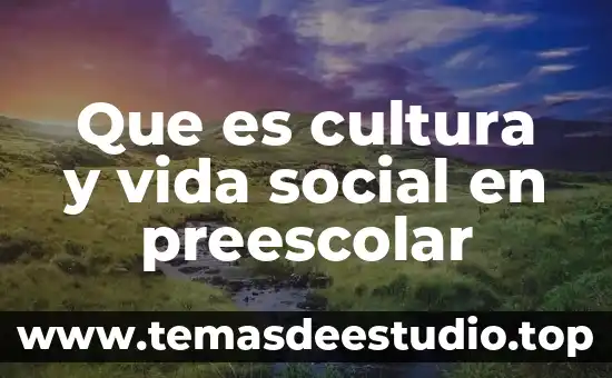 Que es cultura y vida social en preescolar