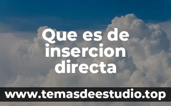 Inversión directa en México que es 8 Que es de insercion directa