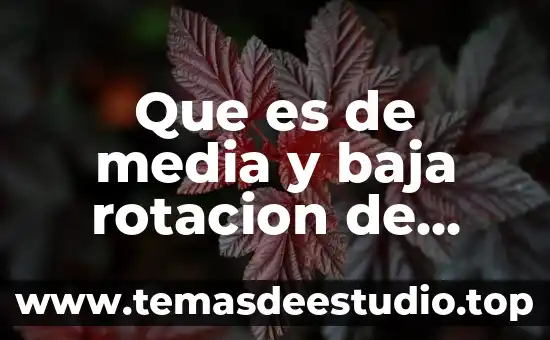 Que es planta de baja especificidad 8 Que es de media y baja rotacion de productos