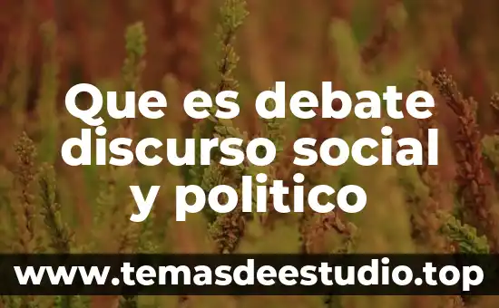 Que es debate discurso social y politico