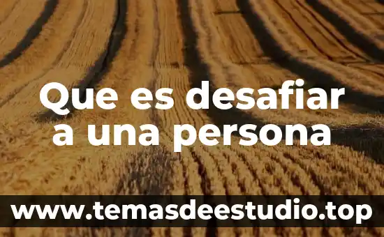 Que es desafiar a una persona