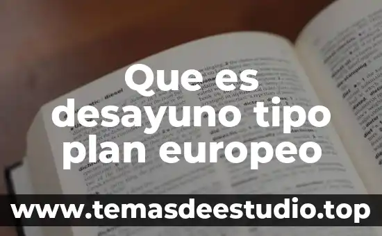 Qué es el sistema comunitario europeo 3 Que es desayuno tipo plan europeo