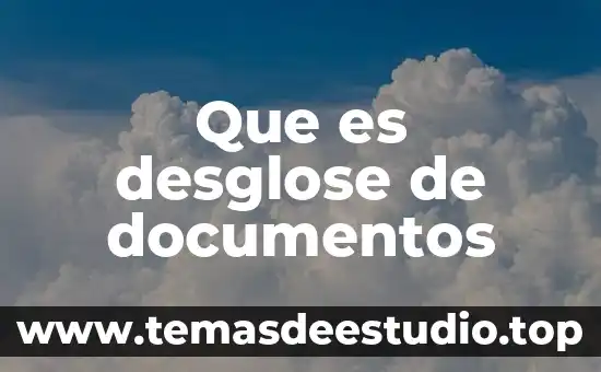 Que es lista de documentos 8 Que es desglose de documentos