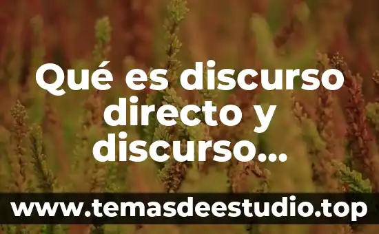 Qué es el discurso indirecto primaria 8 Qué es discurso directo y discurso indirecto