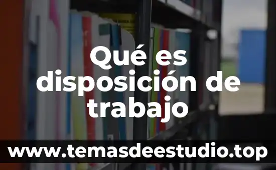 Que es ser chef 6 Qué es disposición de trabajo