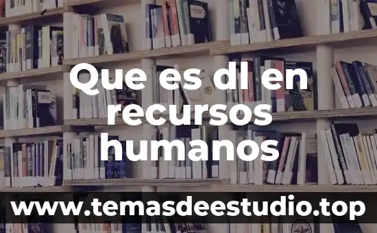 Que es dl en recursos humanos