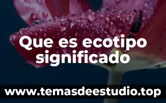 Control de pov que es 8 Que es ecotipo significado