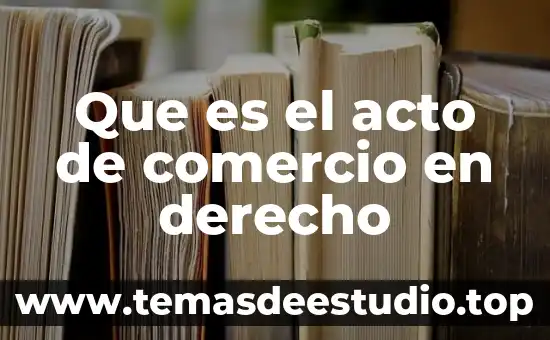 Qué es un acto jurídico público definición 4 Que es el acto de comercio en derecho