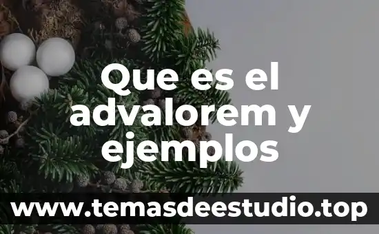 Que es el advalorem y ejemplos
