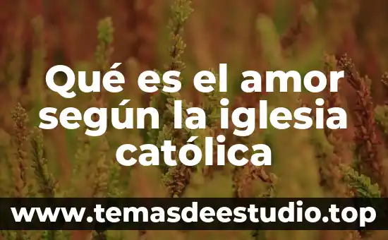 Qué es el amor según la iglesia católica