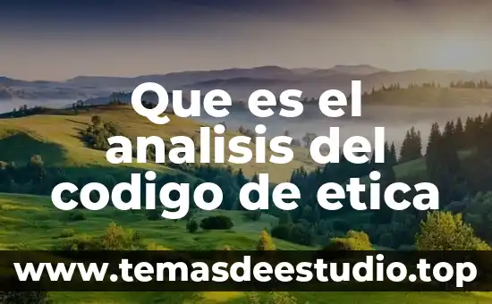 Conclusión de que es análisis 7 Que es el analisis del codigo de etica