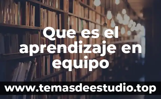Que es el aprendizaje en equipo