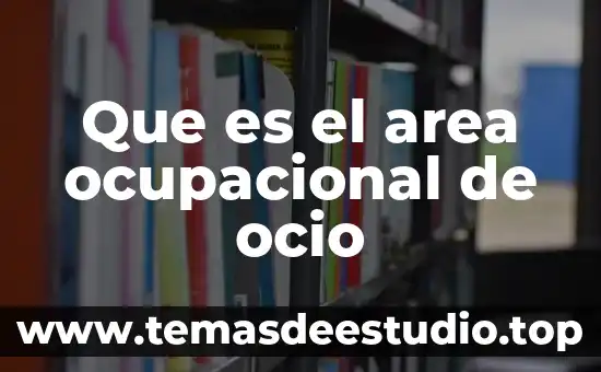 Que es el area ocupacional de ocio