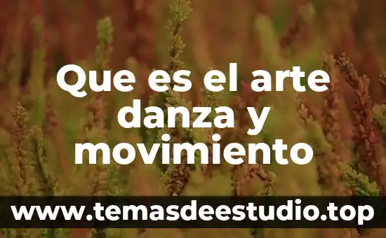 Que es danza definicion 3 Que es el arte danza y movimiento