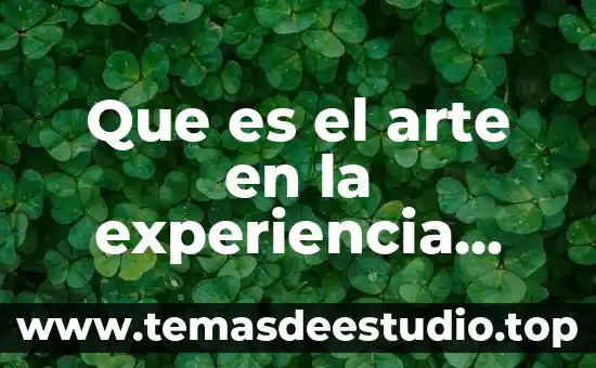 Que es el arte superior e inferior 3 Que es el arte en la experiencia estetica