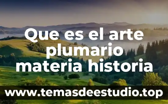 Que es el arte plumario materia historia