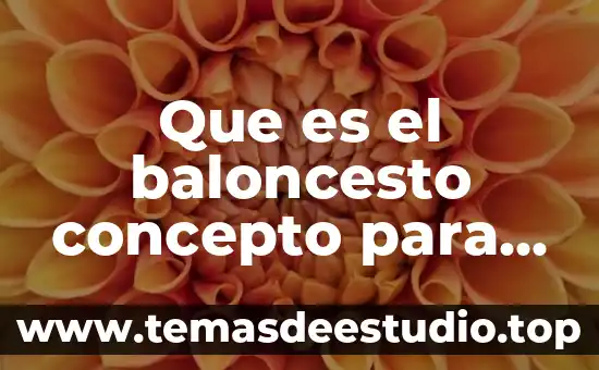 Que es el baloncesto concepto para niños