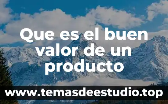 Que es el buen valor de un producto