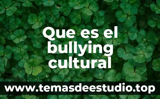 Que es el bullying concepto para niños 5 Que es el bullying cultural
