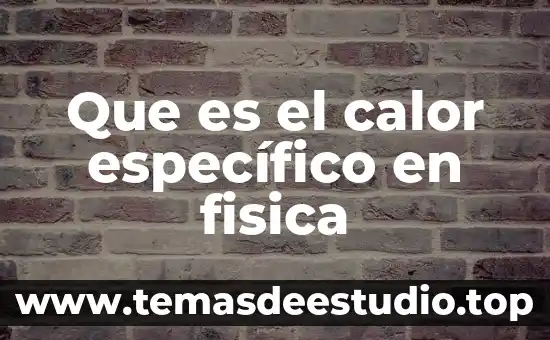 Que es el calor específico en fisica