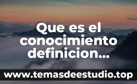Que es el conocimiento definicion libros