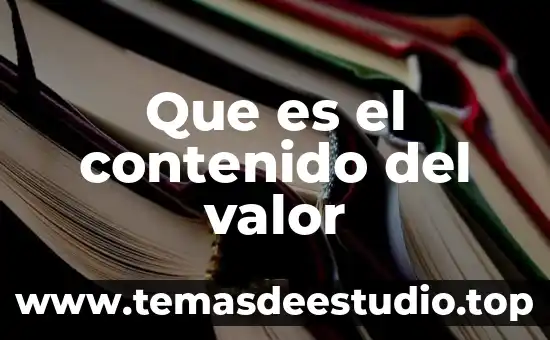 Que es valor de la informacion de expertos 4 Que es el contenido del valor