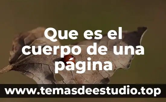 Que es el cuerpo cristis 3 Que es el cuerpo de una página
