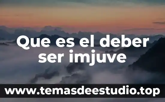 Que es el deber ser imjuve