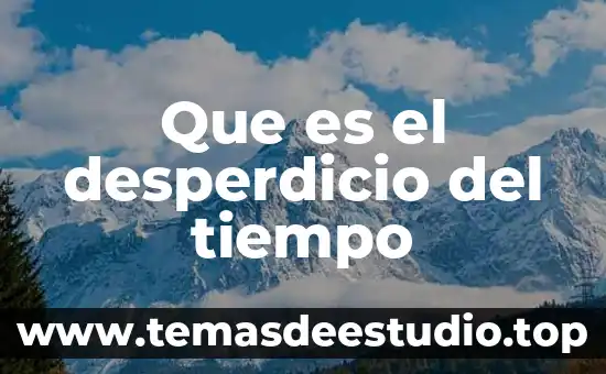 Que es tiempo de fabricación 4 Que es el desperdicio del tiempo