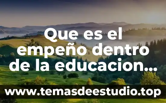 Que es el empeño dentro de la educacion segun autores