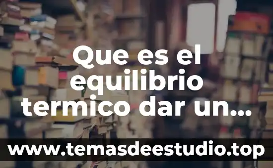 Que es el equilibrio termico dar un ejemplo