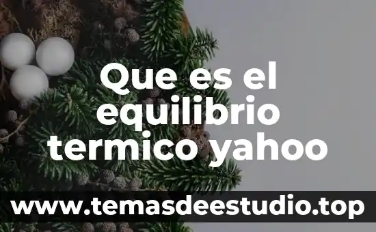 Que es el equilibrio termico yahoo