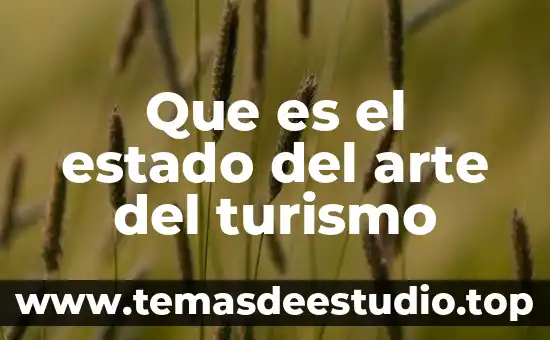 Que es el estado del arte del turismo
