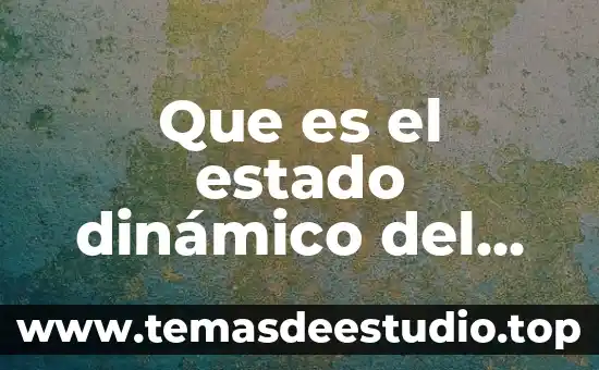 Que es ser estado 5 Que es el estado dinámico del agua