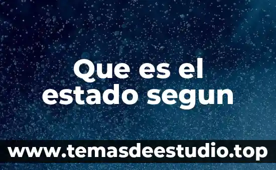 Que es el estado segun