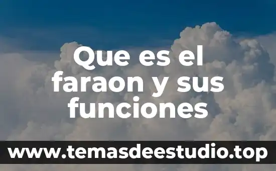 Qué es encéfalo y sus funciones 3 Que es el faraon y sus funciones