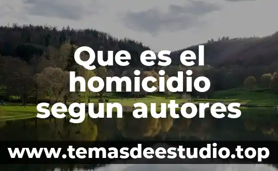 Que es el homicidio segun autores